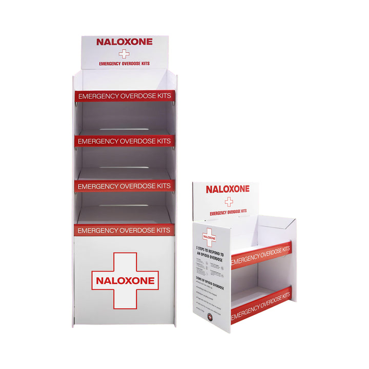 Naloxone Distribution Floor Stand - Holds 100 Boxes of Naloxone