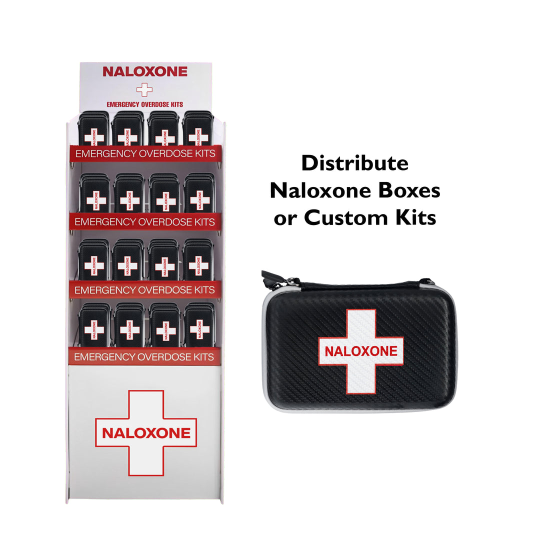 Naloxone Distribution Floor Stand - Holds 100 Boxes of Naloxone