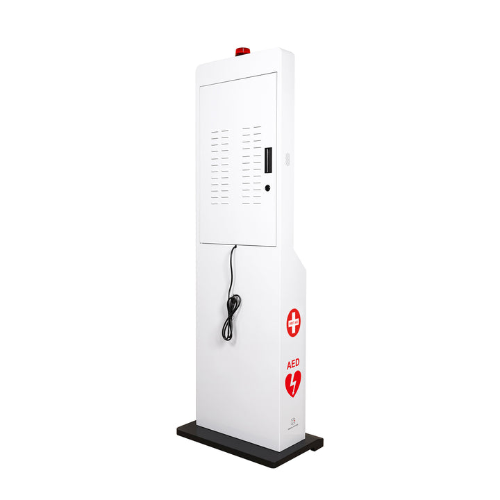 Emergency Medical Station with 32" Video Screen – Stores AED, Naloxone, Bleeding Control & First Aid Kits