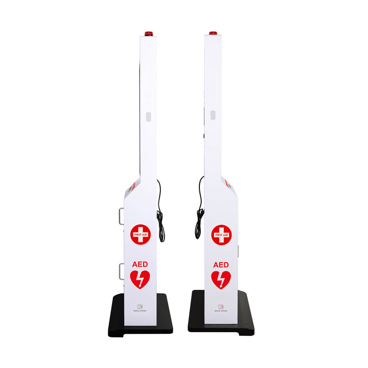 Emergency Medical Station with 32" Video Screen – Stores AED, Naloxone, Bleeding Control & First Aid Kits