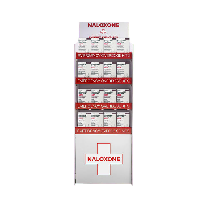 Naloxone Distribution Floor Stand - Holds 100 Boxes of Naloxone