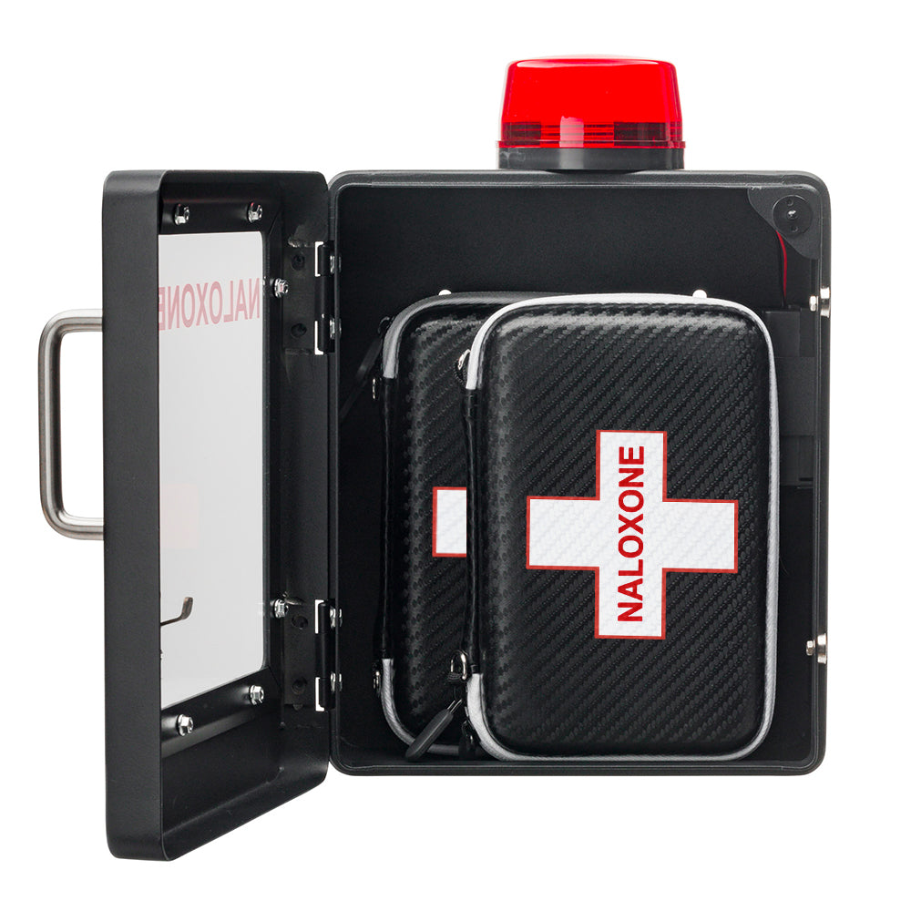 Naloxone Emergency Kit Wall Mount Cabinet Box | With Alarm & Lock | For Publicly Accessible Naloxone