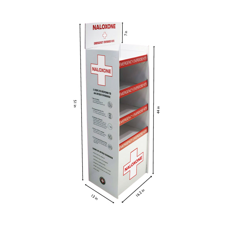 Naloxone Distribution Floor Stand - Holds 100 Boxes of Naloxone