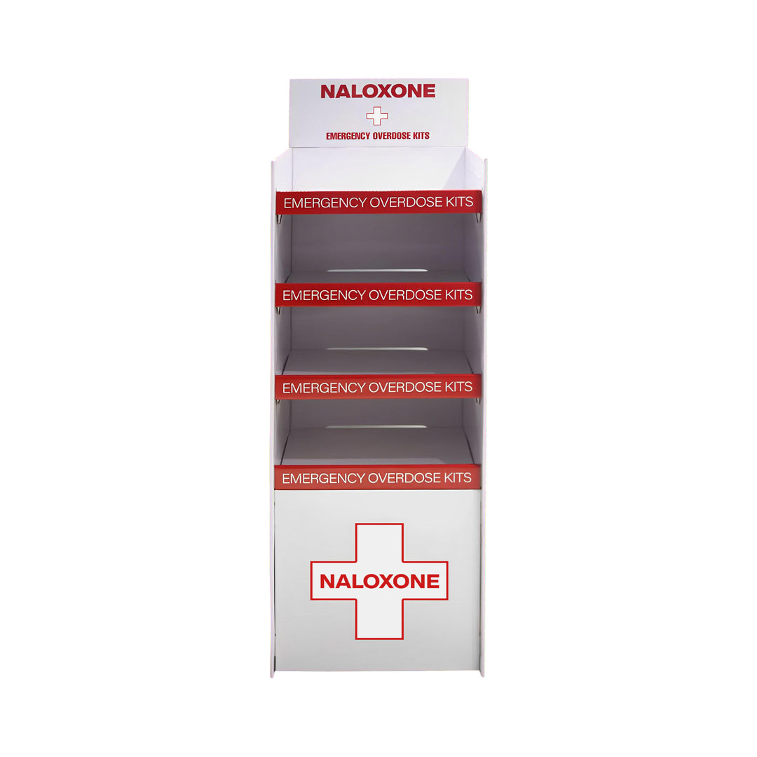 Naloxone Distribution Floor Stand - Holds 100 Boxes of Naloxone
