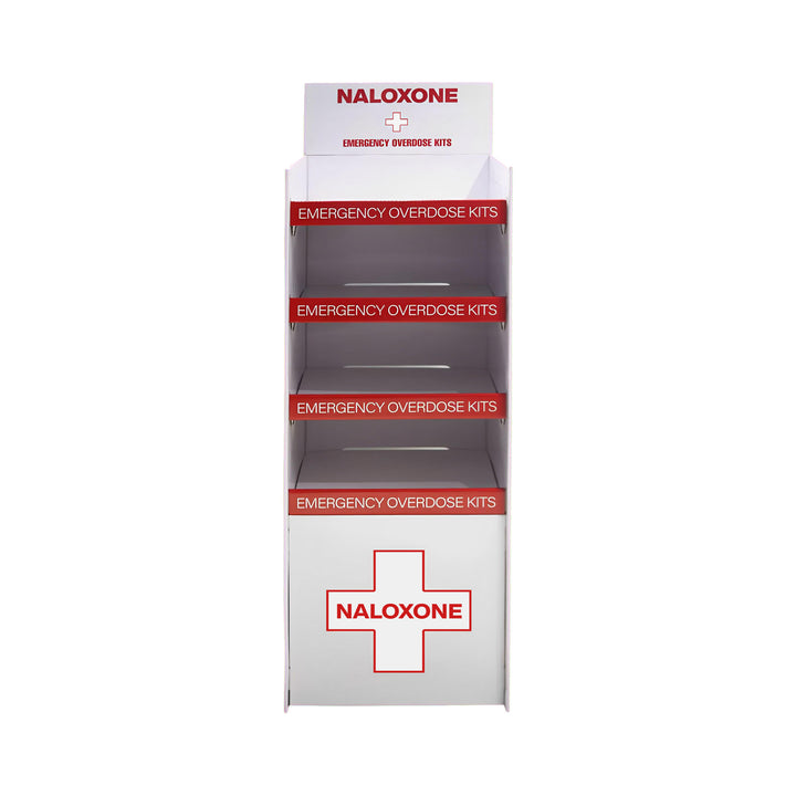 Naloxone Distribution Floor Stand - Holds 100 Boxes of Naloxone
