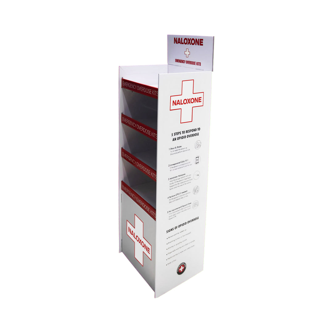 Naloxone Distribution Floor Stand - Holds 100 Boxes of Naloxone