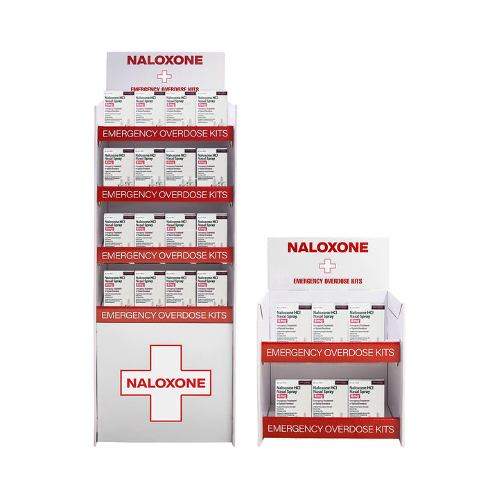 Naloxone Distribution Tabletop Stand - Holds 24 Boxes of Naloxone