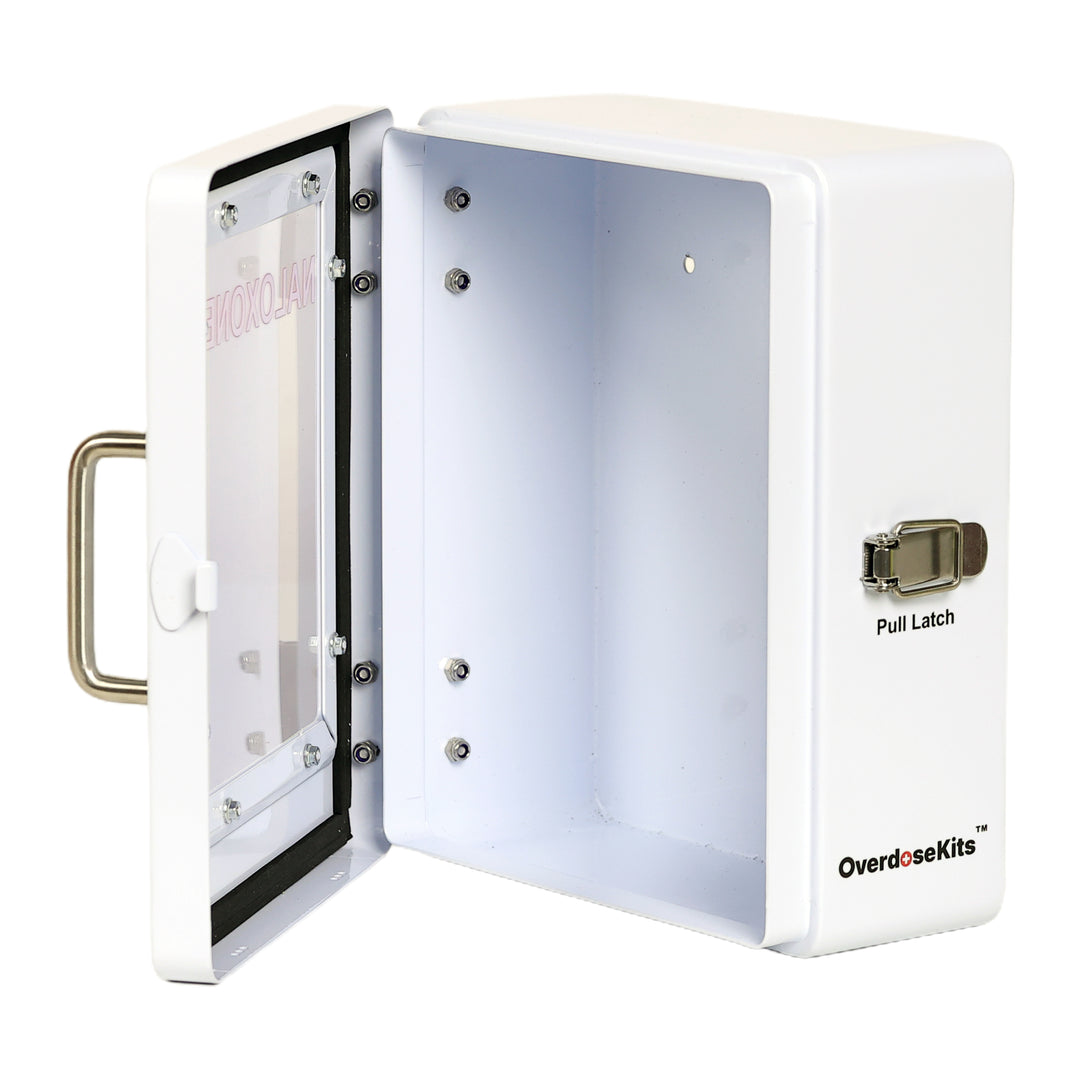 Outdoor Naloxone Emergency Kit Wall Mount Cabinet - No Alarm or Lock