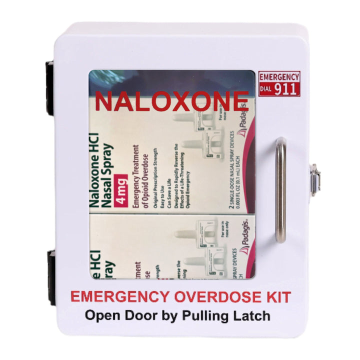 Outdoor Naloxone Emergency Kit Wall Mount Cabinet - No Alarm or Lock