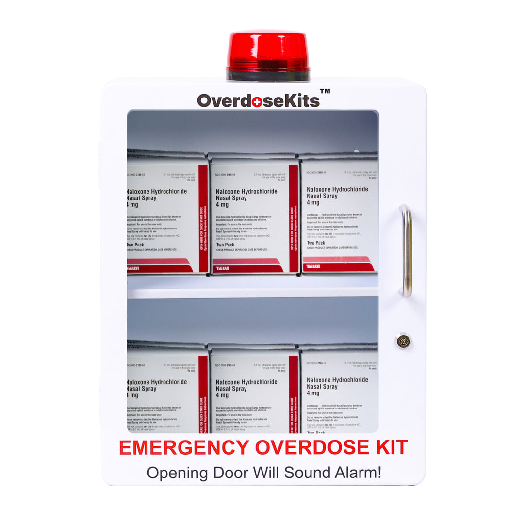 Large Naloxone Emergency Kit Cabinet - First Aid & Naloxone Compartments