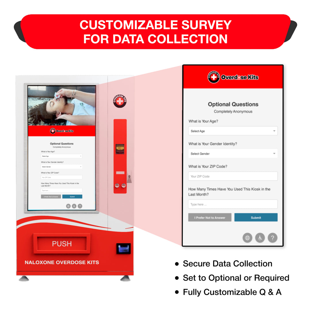 Naloxone Harm Reduction Smart Vending Machine with 49" Video Screen