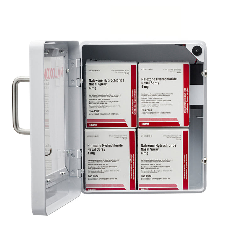 Naloxone Overdose Emergency Kit Wall Mount Cabinet Box - No Alarm or Lock