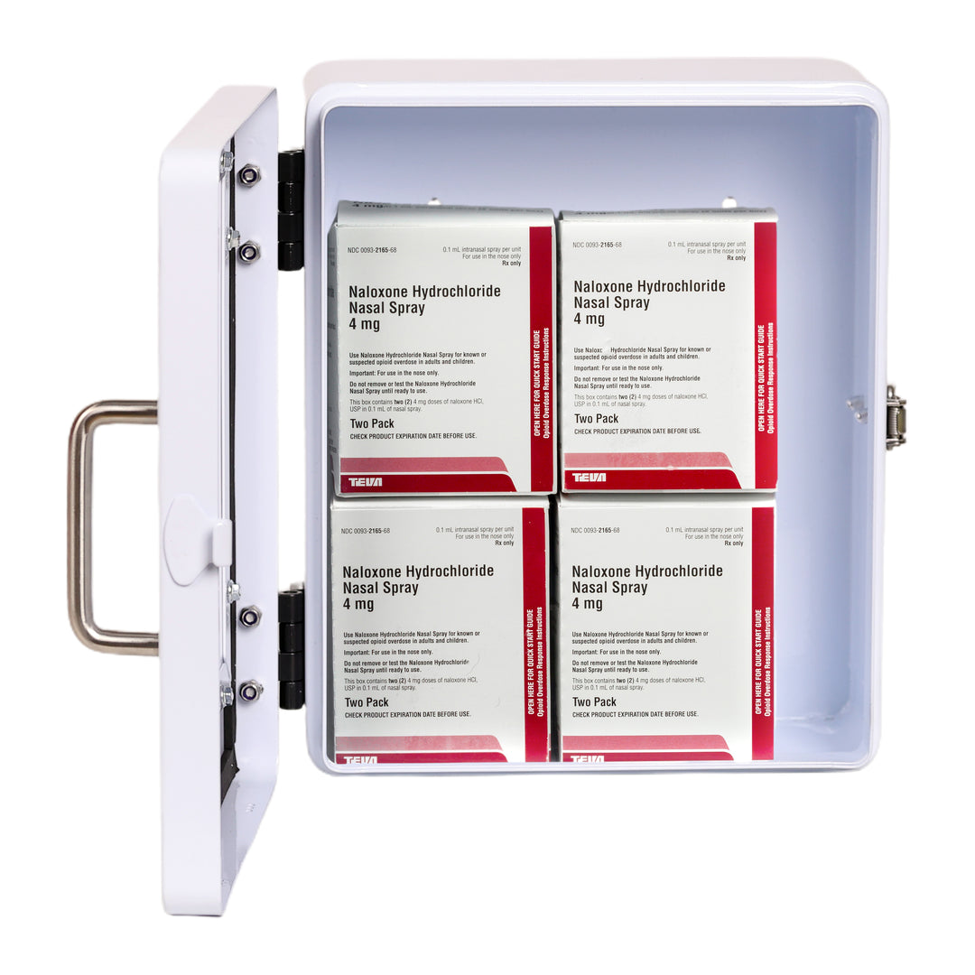 Outdoor Naloxone Emergency Kit Wall Mount Cabinet - No Alarm or Lock