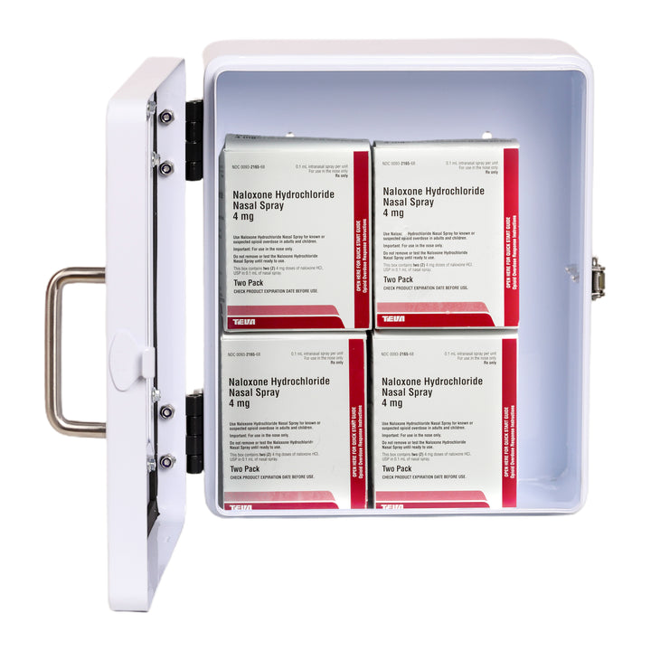 Outdoor Naloxone Emergency Kit Wall Mount Cabinet - No Alarm or Lock
