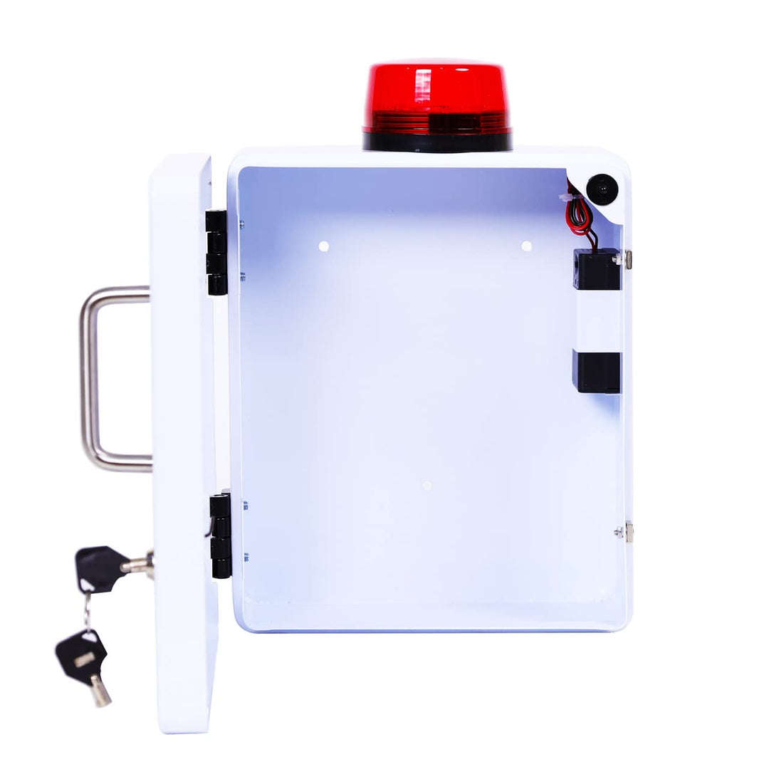 Naloxone Emergency Kit Wall Mount Cabinet Box | With Alarm & Lock | For Publicly Accessible Naloxone