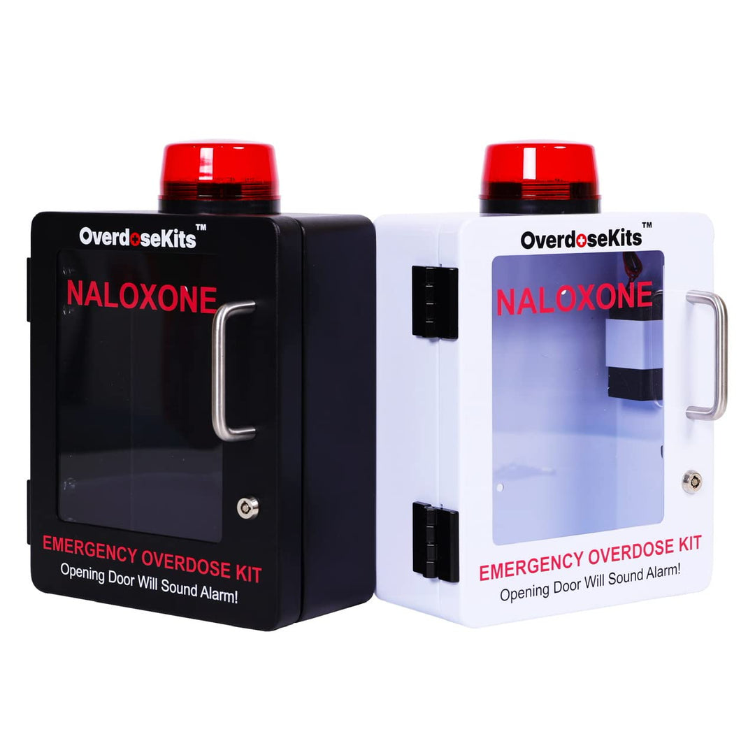 Naloxone Emergency Kit Wall Mount Cabinet Box | With Alarm & Lock | For Publicly Accessible Naloxone