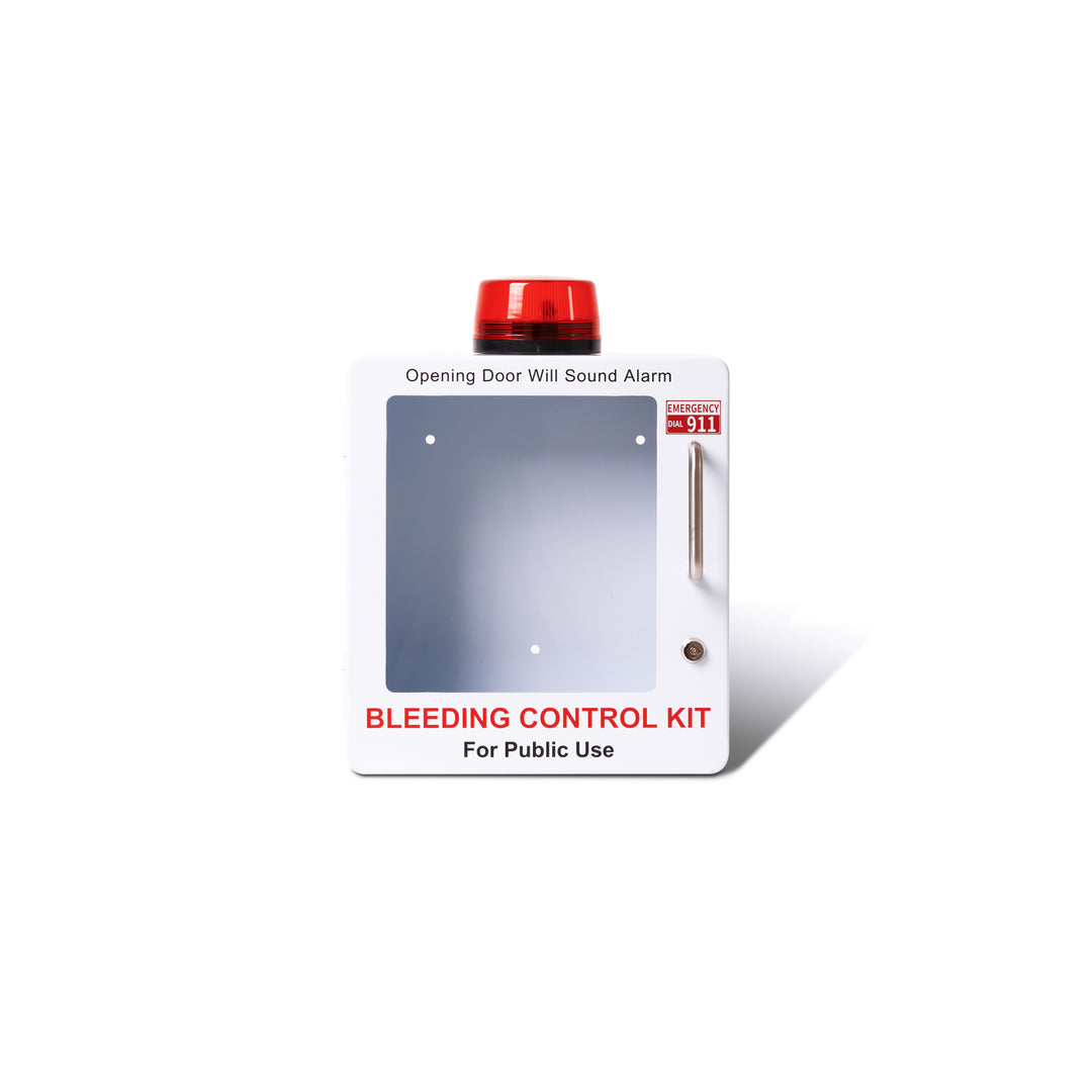 STOP THE BLEED Trauma Bleeding Control Kit + Emergency Wall Mount Cabinet