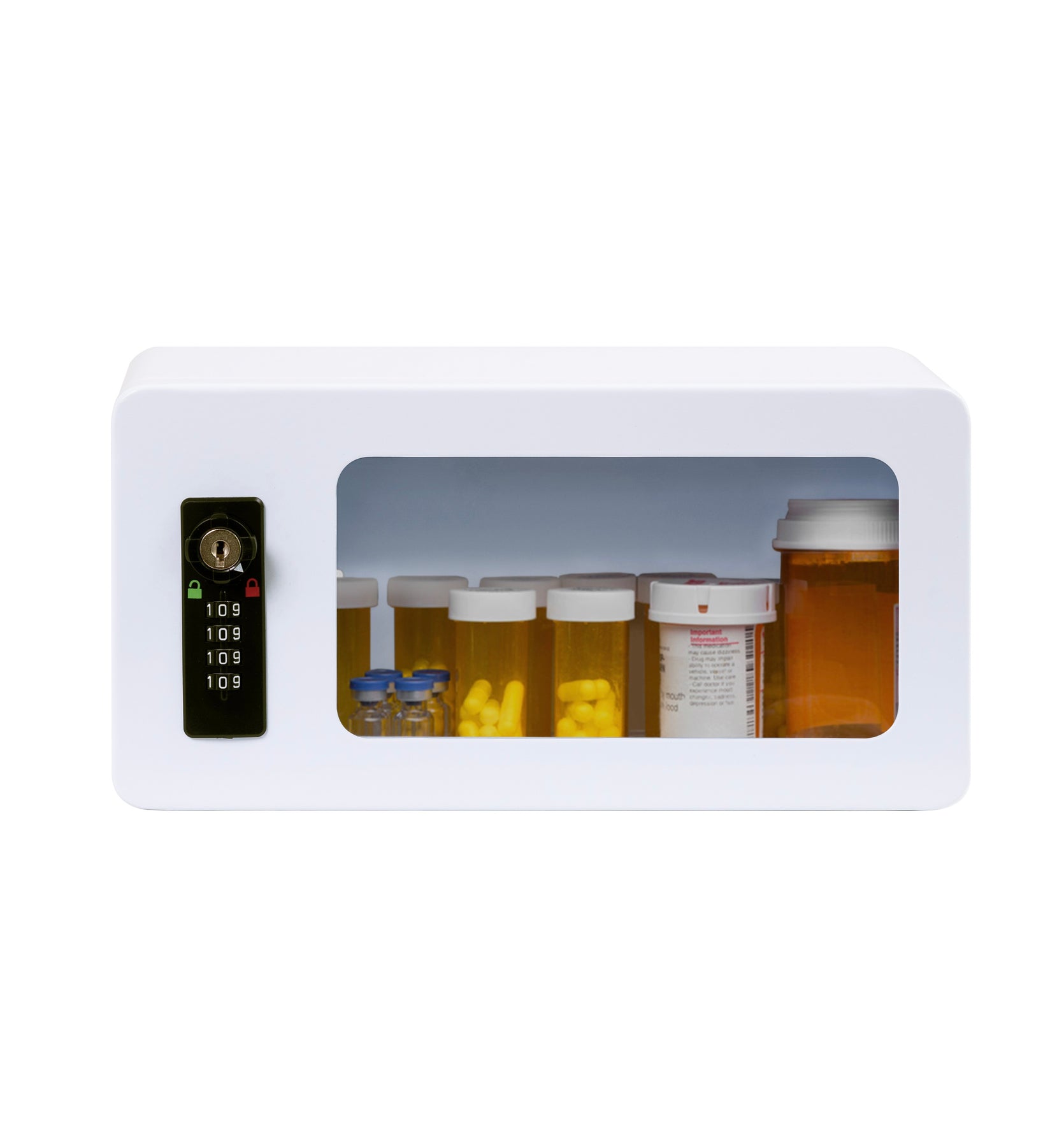 Narcotic Medicine Lock Box with Keypad – Wall & Fridge Safe – Overdose Kits