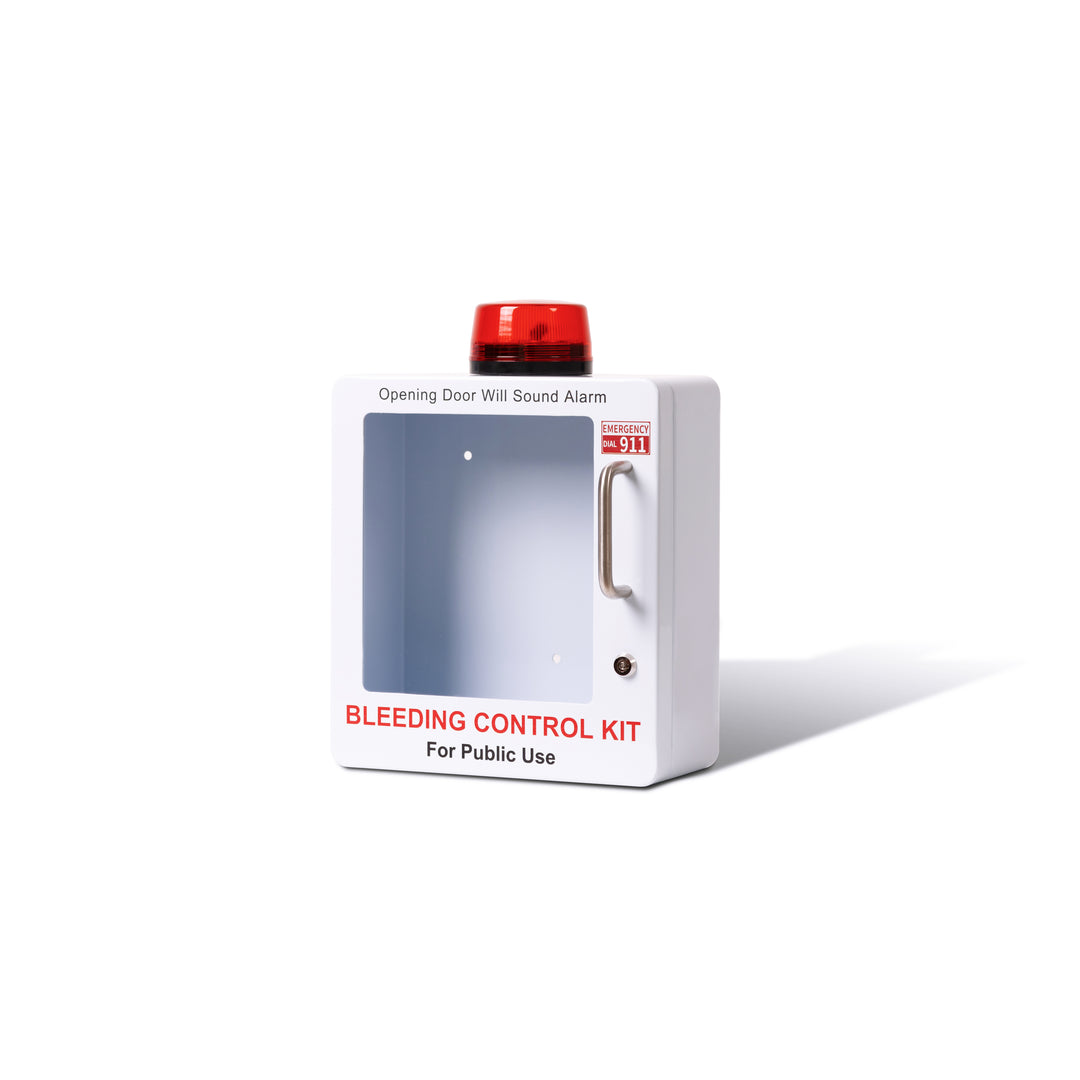 STOP THE BLEED Trauma Bleeding Control Kit + Emergency Wall Mount Cabinet