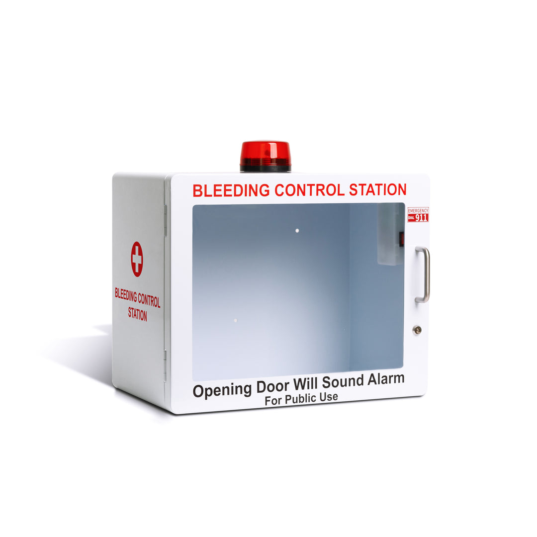 STOP THE BLEED Bleeding Control Station Wall Mount Cabinet with 6 Trauma Bleeding Kits