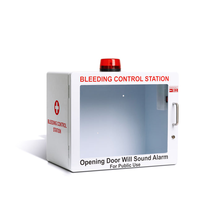 STOP THE BLEED Bleeding Control Station Wall Mount Cabinet with 6 Trauma Bleeding Kits