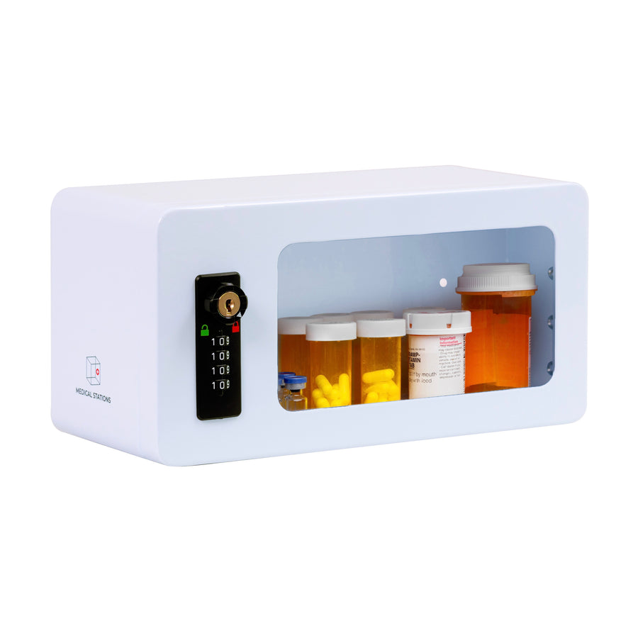 Narcotic Medicine Lock Box with Keypad – Wall & Fridge Safe – Overdose Kits