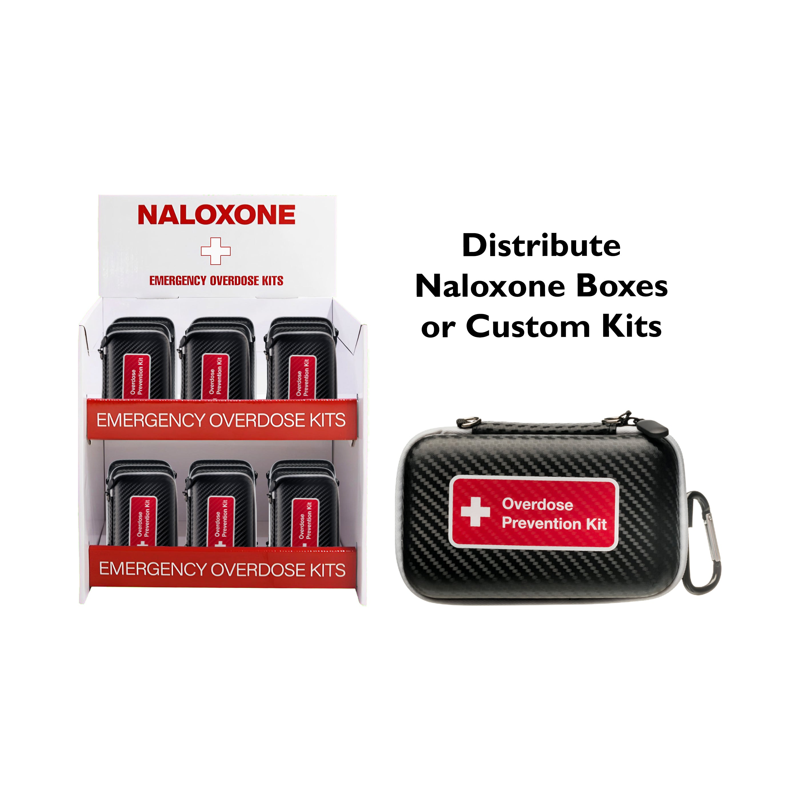 ▷ Naloxone Tabletop Stand – Holds 24 Boxes, Easy Pop-Up Display