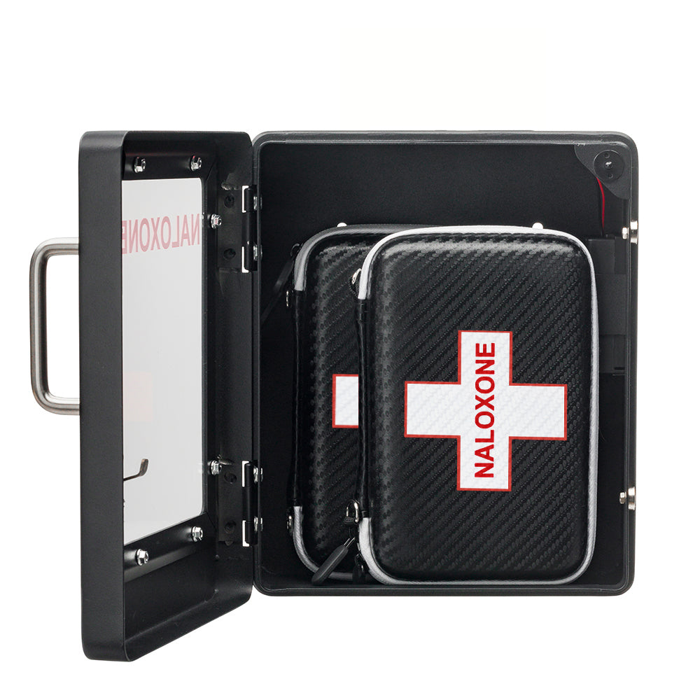 Naloxone Overdose Emergency Kit Cabinet - Designed for Wall Mount & Public Access  (No Alarm or Lock)