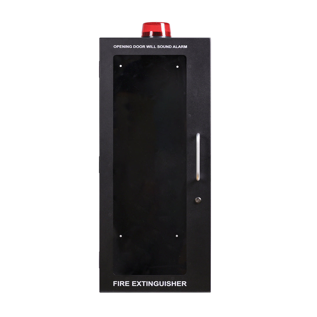 Fire Extinguisher Cabinet | Wall & Surface Mount | Holds up to 10 lb Extinguishers | Optional Alarm & Lock | Fire Safety Instructions Included