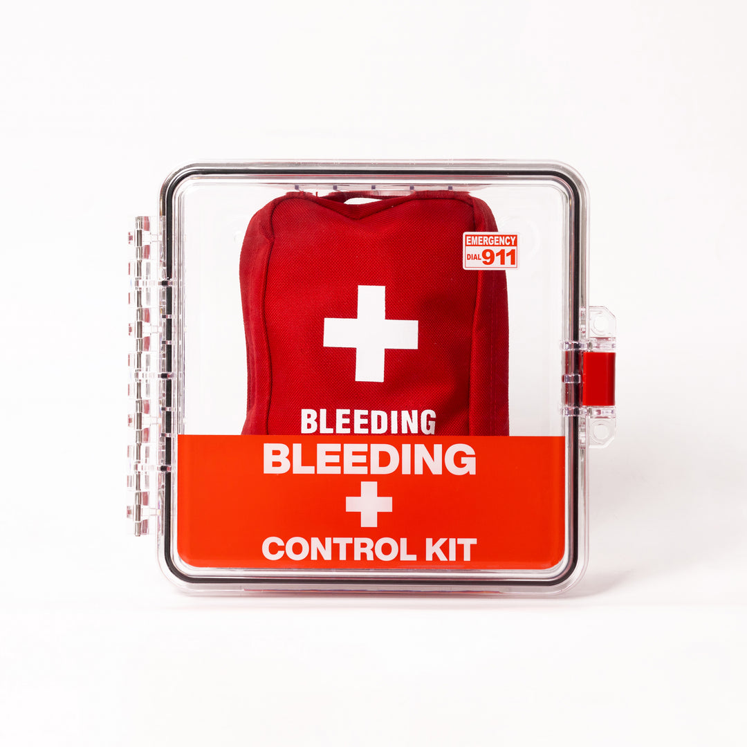 Bleeding Control Kit + Outdoor Emergency Wall Mount Cabinet