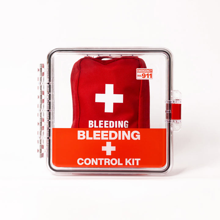 Bleeding Control Kit + Outdoor Emergency Wall Mount Cabinet