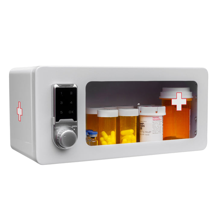 Narcotic Medicine Wall Mount Cabinet with Electronic Touch Keypad Lock for Narcotics Safe Storage | Refrigerator Medication Lock Box for Insulin