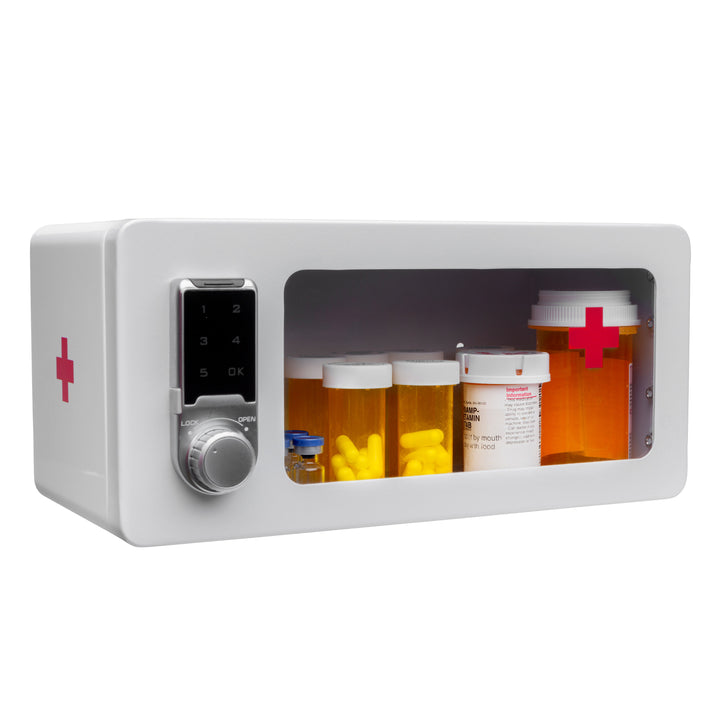 Narcotic Medicine Wall Mount Cabinet with Electronic Touch Keypad Lock for Narcotics Safe Storage | Refrigerator Medication Lock Box for Insulin