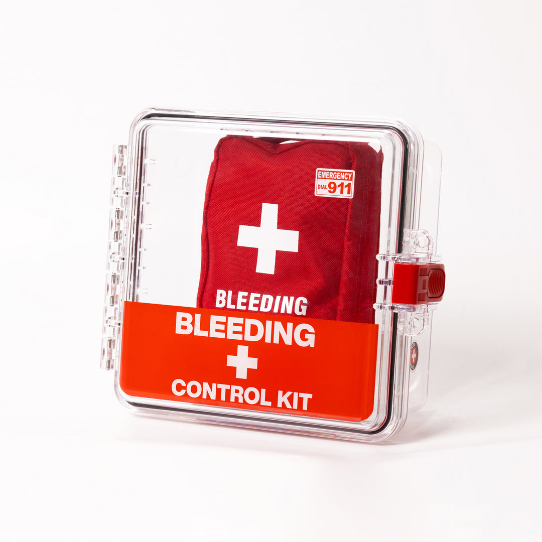 Bleeding Control Kit + Outdoor Emergency Wall Mount Cabinet