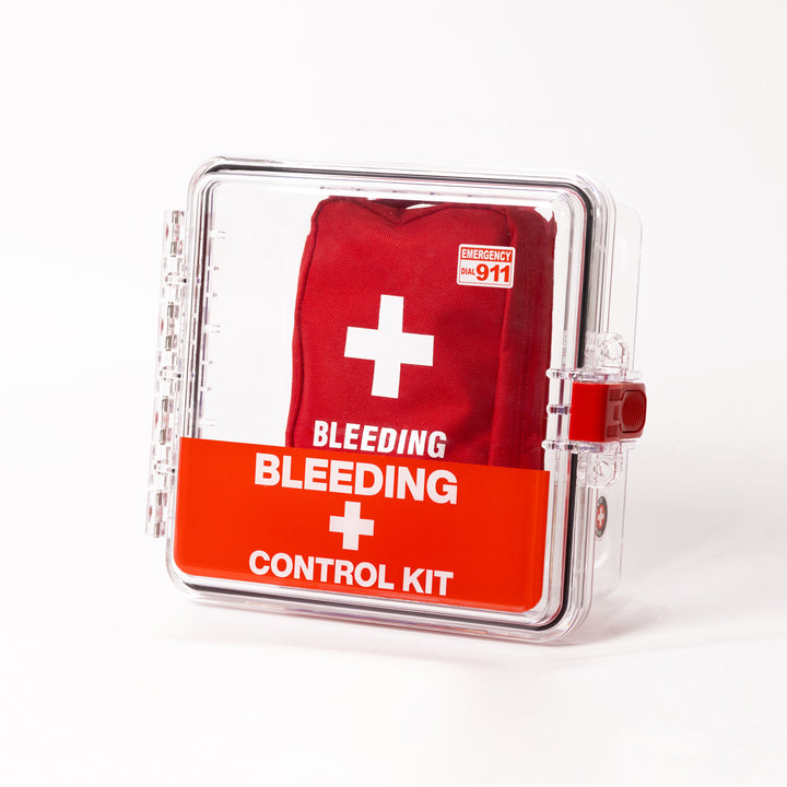 Bleeding Control Kit + Outdoor Emergency Wall Mount Cabinet