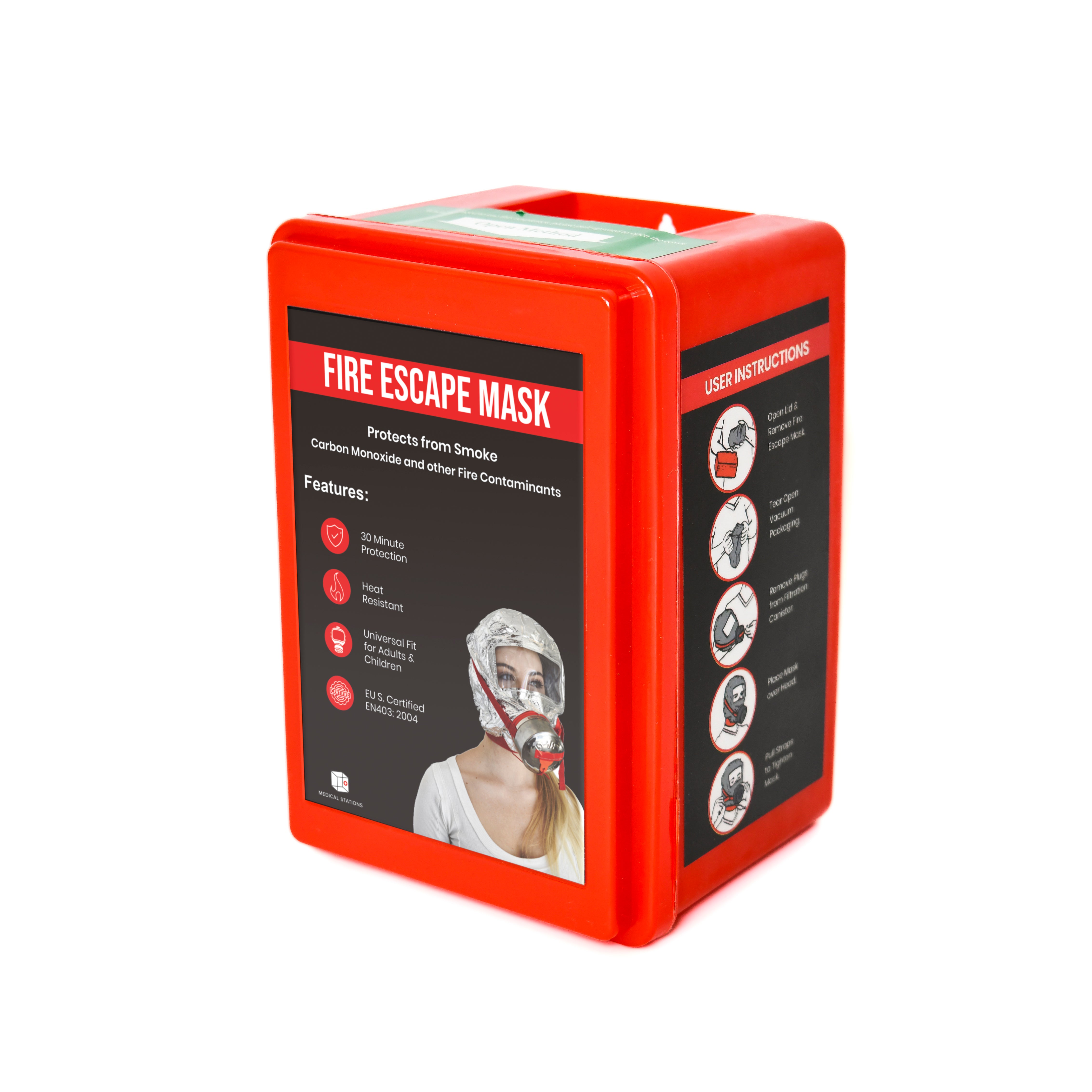 【送料無料★】 『FIRE ESCAPE MASK』 2個入り 火災マスク 防炎マスク 防煙マスク 防災避難マスク 2個入り