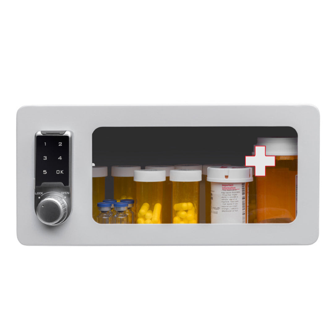 Narcotic Medicine Wall Mount Cabinet with Electronic Touch Keypad Lock for Narcotics Safe Storage | Refrigerator Medication Lock Box for Insulin