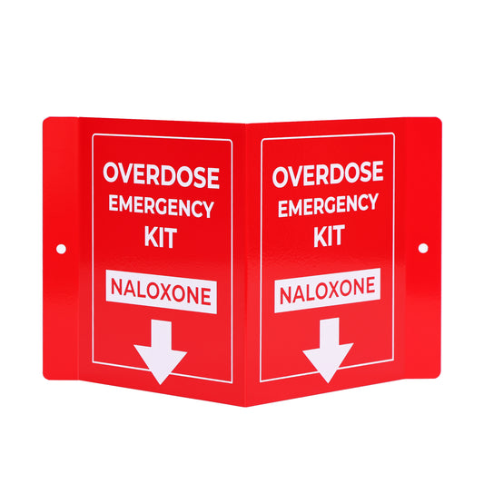 Overdose Emergency Kit Naloxone 3D Sign - Red