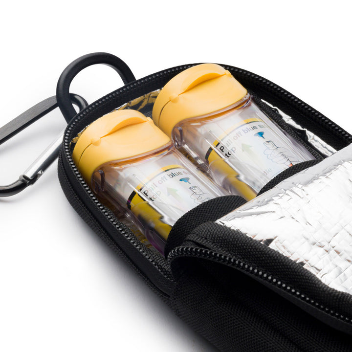 EpiPen Insulated Carry Case | Slim & Compact Design Holds 2 EpiPens & Medical Accessories | Made of Heavy Duty Canvas | Carabiner & Medical Id Card Included