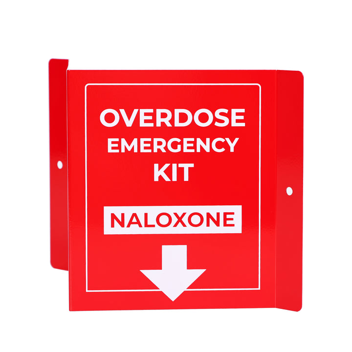 Overdose Emergency Kit Naloxone 3D Sign - Red