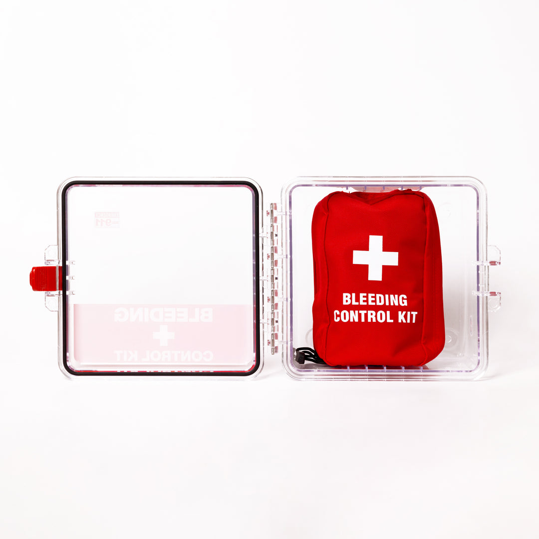 Bleeding Control Kit + Outdoor Emergency Wall Mount Cabinet