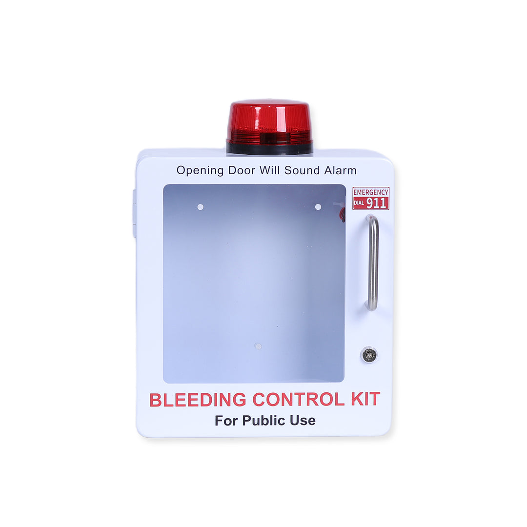 STOP THE BLEED Trauma Bleeding Control Kit + Emergency Wall Mount Cabinet