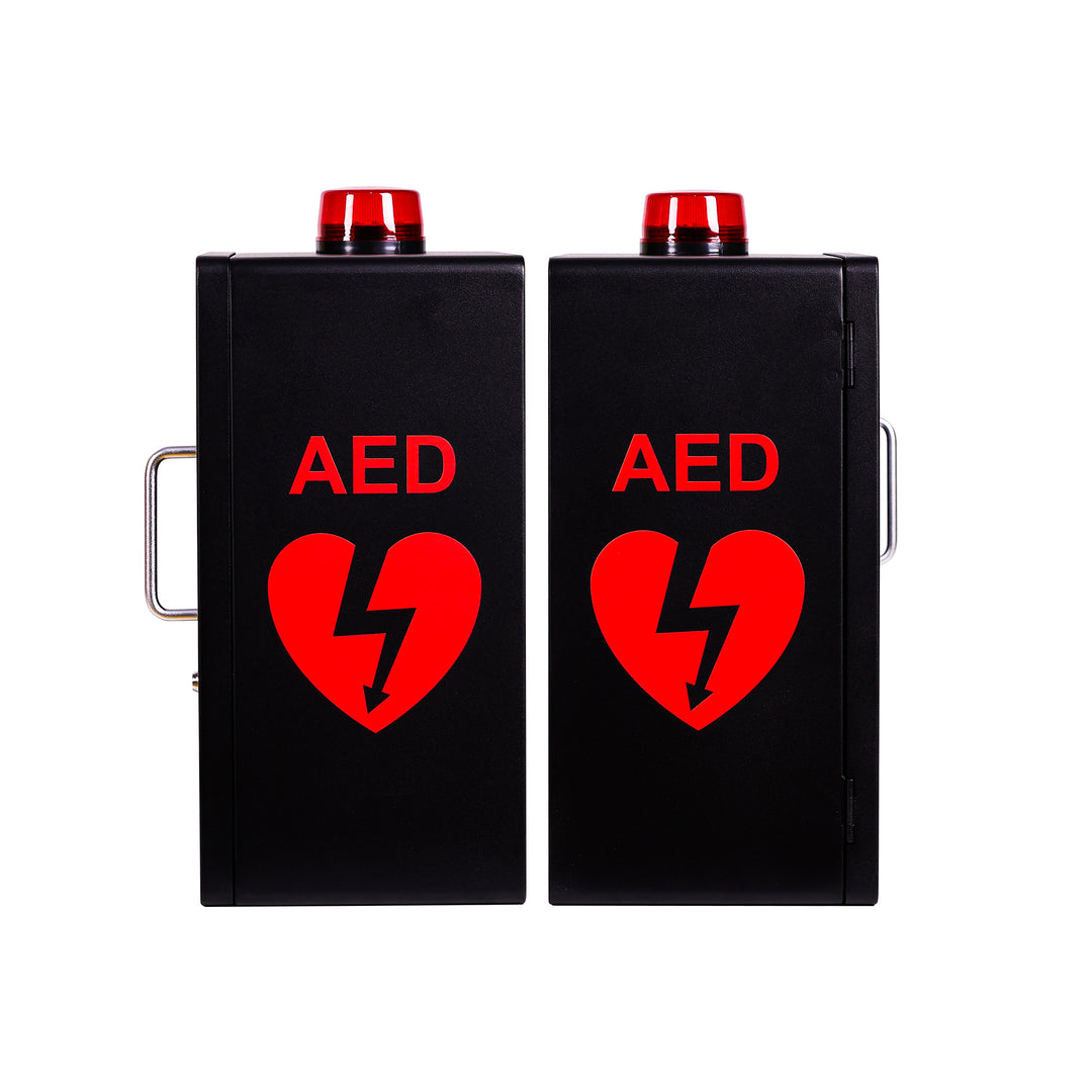 AED Defibrillator Wall Mount Cabinet | Optional Alarm & Lock | Durable Steel Frame | Fits All Brands of AED's for Public Spaces or Home