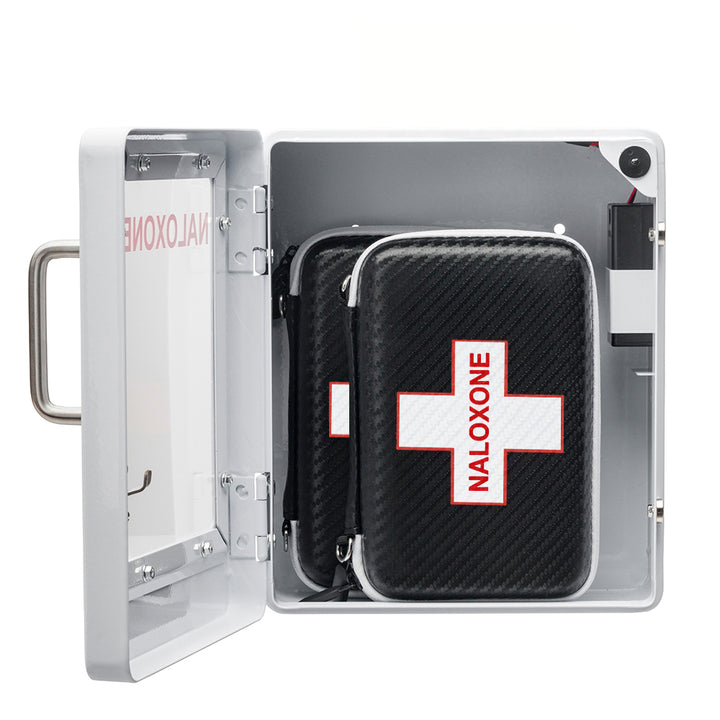 Naloxone Overdose Emergency Kit Cabinet - Designed for Wall Mount & Public Access  (No Alarm or Lock)