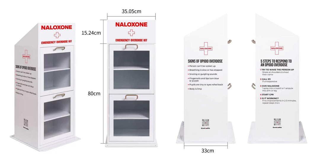 Naloxone Distribution Metal Box - Holds 100 Boxes