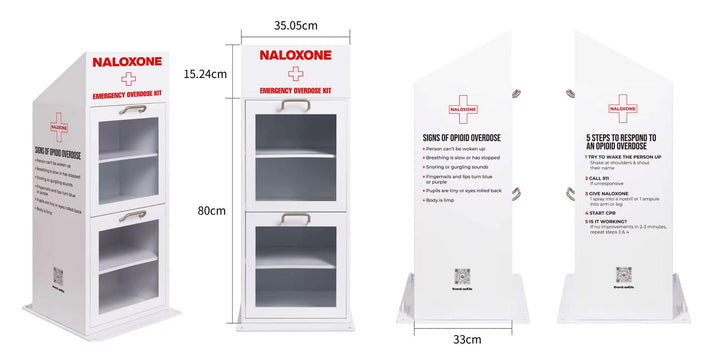 Naloxone Distribution Metal Box - Holds 100 Boxes