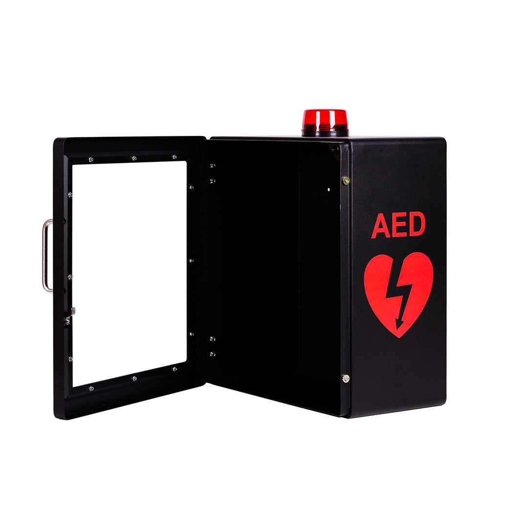 AED Defibrillator Wall Mount Cabinet | Optional Alarm & Lock | Durable Steel Frame | Fits All Brands of AED's for Public Spaces or Home