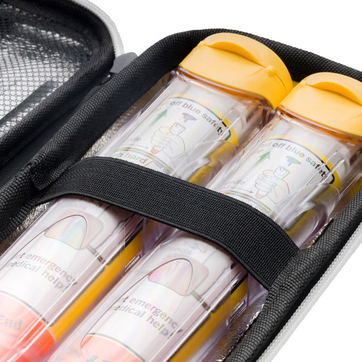 EpiPen Insulated Hardshell Case | Slim & Compact Design Holds 2 EpiPens & Medical Accessories | Carabiner & Medical Id Card Included