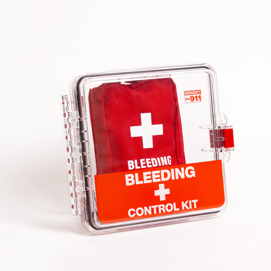 Bleeding Control Kit + Outdoor Emergency Wall Mount Cabinet