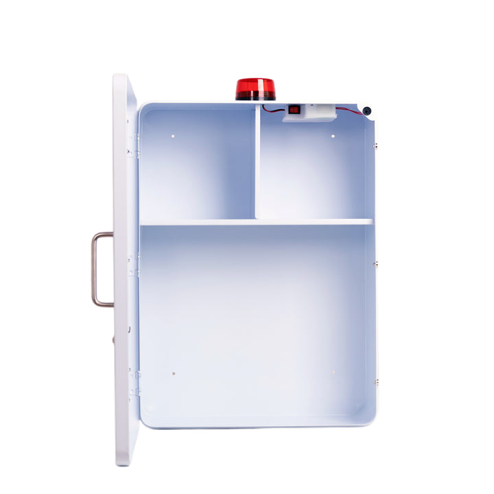 Emergency Medical Station Wall Mount Cabinet Box | Storage for AED, Naloxone, Bleeding Control & First Aid Kits